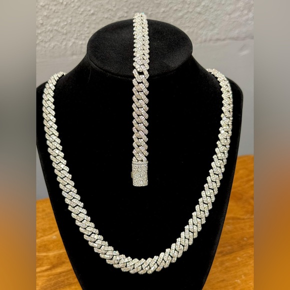 Elegant Moissanite 925 Silver Jewelry Set